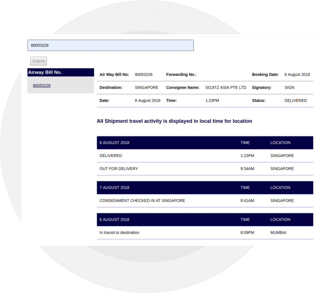 Shippy Software Screen